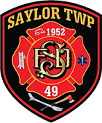 A patch of fire department with the number 4 9 on it.